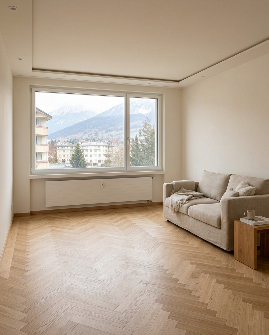 Wohnraum nach der Renovation